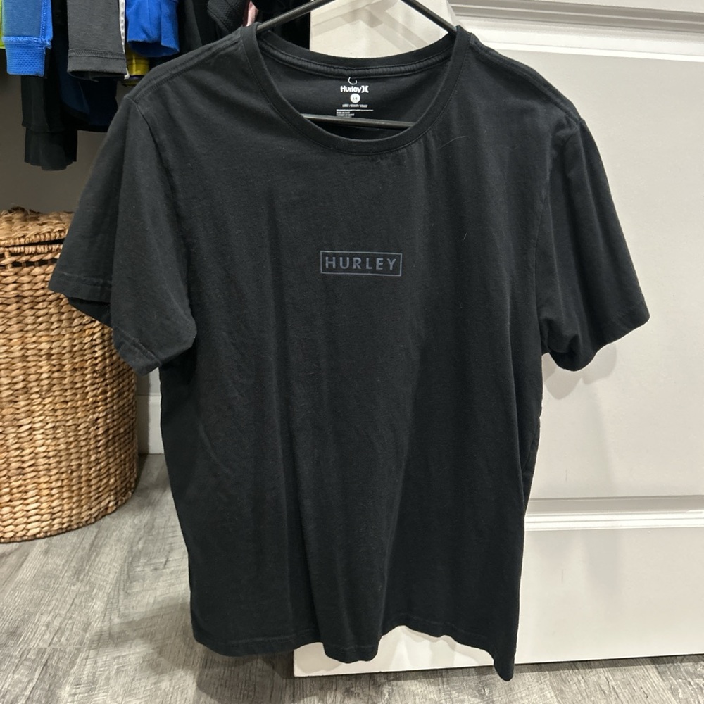 Black Hurley Box Logo Tee Large